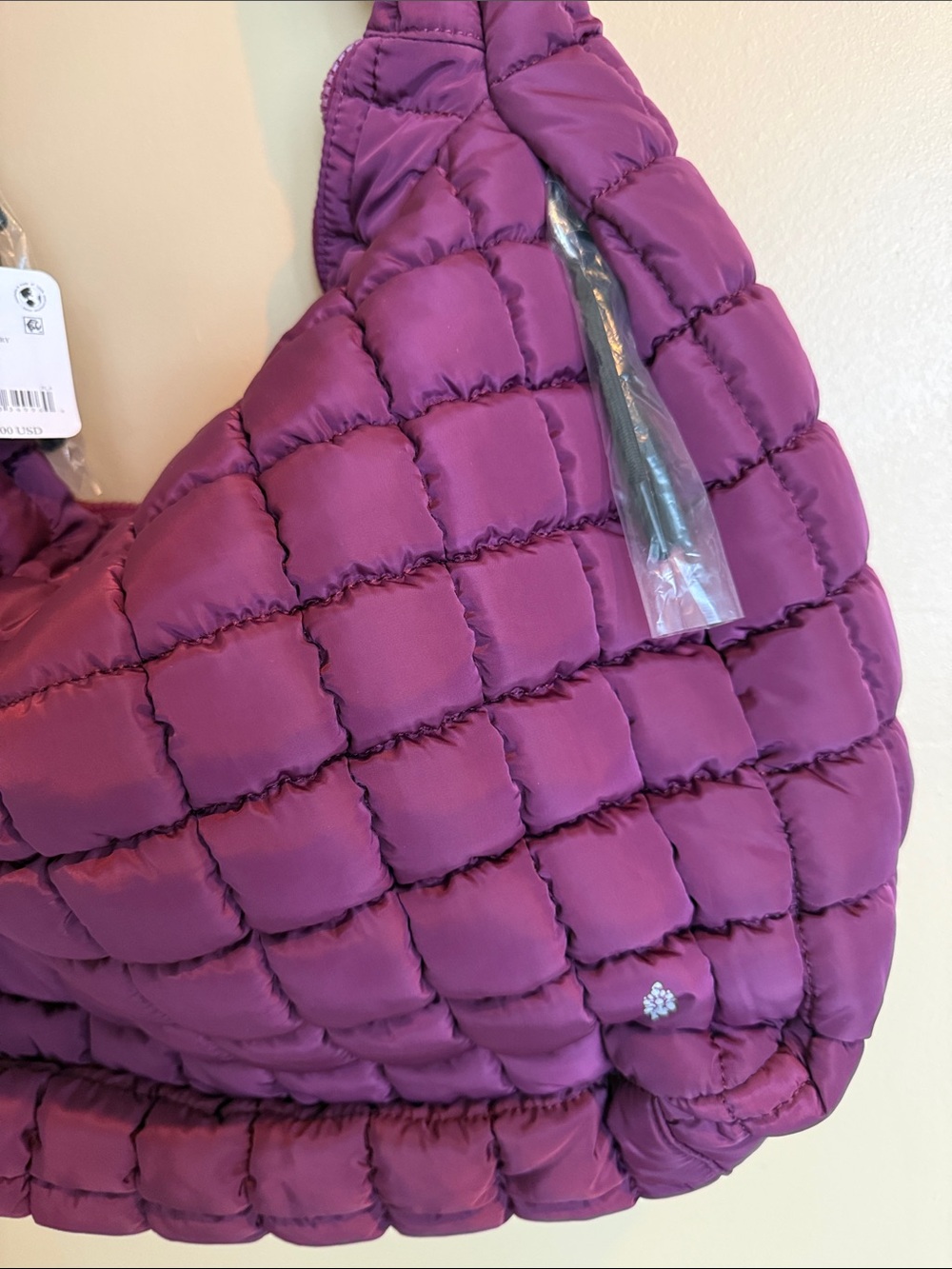 FP Movement by Free People Large Quilted Deep Mulberry Carryall Bag NWT - Picture 8 of 10
